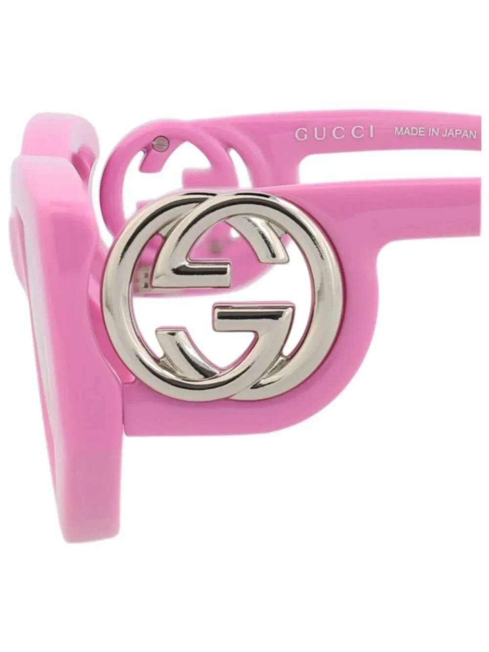 New Gucci Women's Sunglasses Cat Eye Injection Frame Pink Pink Pink